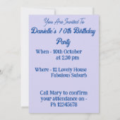 かわいいタキシード猫の誕生日パーティー子供招待状 招待状 (裏面)