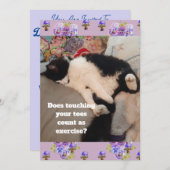 かわいいタキシード猫の誕生日パーティー子供招待状 招待状 (正面/裏面)