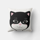 かわいいタキシード猫の顔 クッション (裏面)