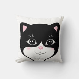 かわいいタキシード猫の顔 クッション
