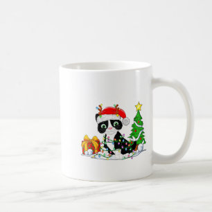 かわいいタキシード猫サンタ クリスマスツリーライト Xmas T コーヒーマグカップ