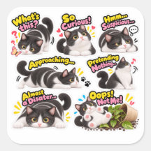かわいいタキシード猫ステッカーセット
