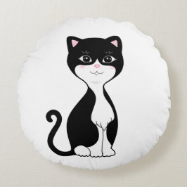 かわいいタキシード猫 ラウンドクッション