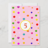 かわいいタキシード誕生日猫オンライトピンク 招待状 (裏面)