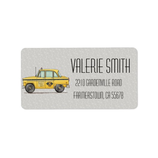 かわいいタクシーのタクシー ラベル (正面)