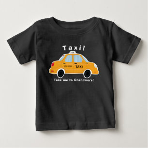 かわいいタクシーのTシャツ-ベビー-幼児-子供 ベビーTシャツ