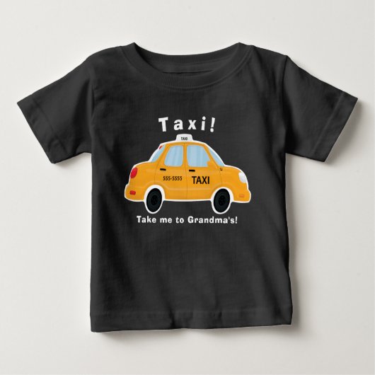 かわいいタクシーのTシャツ-ベビー-幼児-子供 ベビーTシャツ (正面)