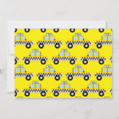 かわいいタクシーカーキッズ1歳の誕生日パーティー 招待状 (裏面)