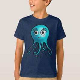 かわいいタコかわいいマンガ海獣 Tシャツ