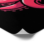 かわいいタコとハートバルーン、バレンタインデー ポスター (角)