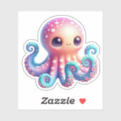 かわいいタコのカットビニールステッカー シール (シート)
