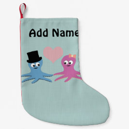 かわいいタコのカップル スモールクリスマスストッキング