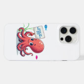 かわいいタコのキャラクターと魚 iPhoneケース (裏面横)