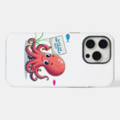 かわいいタコのキャラクターと魚 iPhoneケース (裏面横)