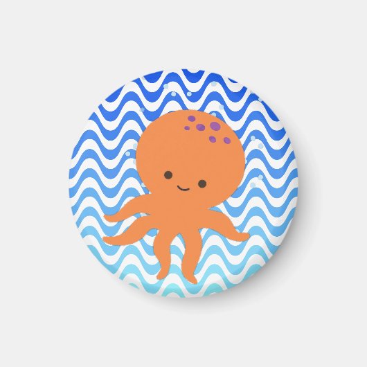 かわいいタコのキャラクター マグネット (正面)