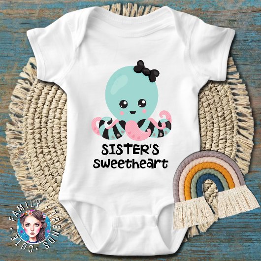 かわいいタコの妹の恋人 ベビーボディスーツ