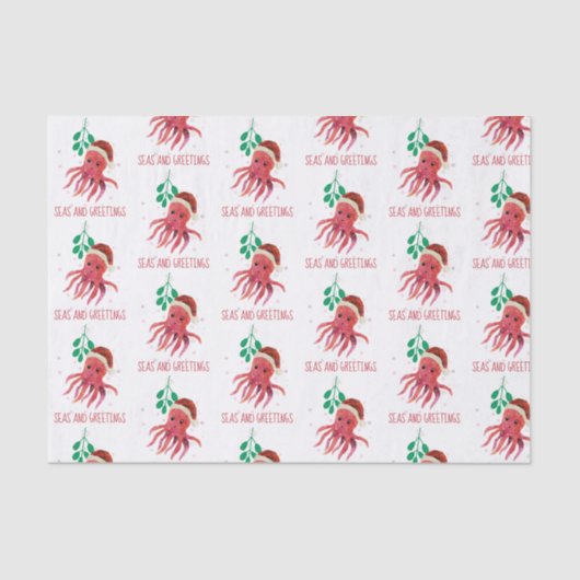 かわいいタコの海とあいさつミストレ 薄葉紙 (正面)
