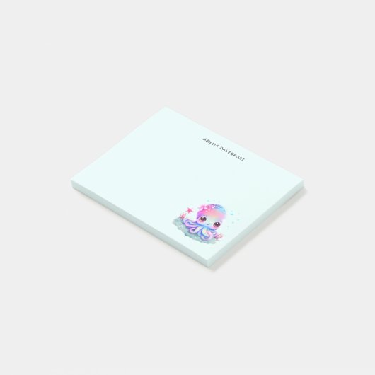 かわいいタコの海の生き物 ポストイット (アングル)