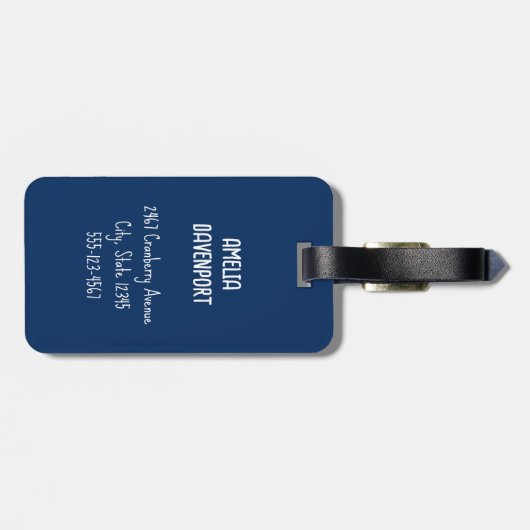 かわいいタコの海の生き物 ラゲッジタグ (裏面横)