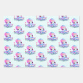 かわいいタコの海の生き物 ラッピングペーパーシート (正面3)