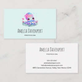 かわいいタコの海の生き物 名刺