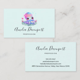 かわいいタコの海の生き物 名刺