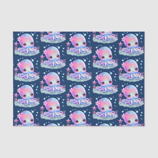 かわいいタコの海の生き物 薄葉紙 (正面)