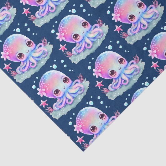 かわいいタコの海の生き物 薄葉紙 (詳細)