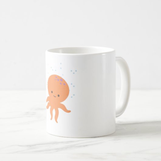 かわいいタコの漫画 コーヒーマグカップ (正面右)