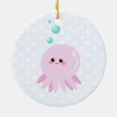 かわいいタコの漫画 セラミックオーナメント (裏面)