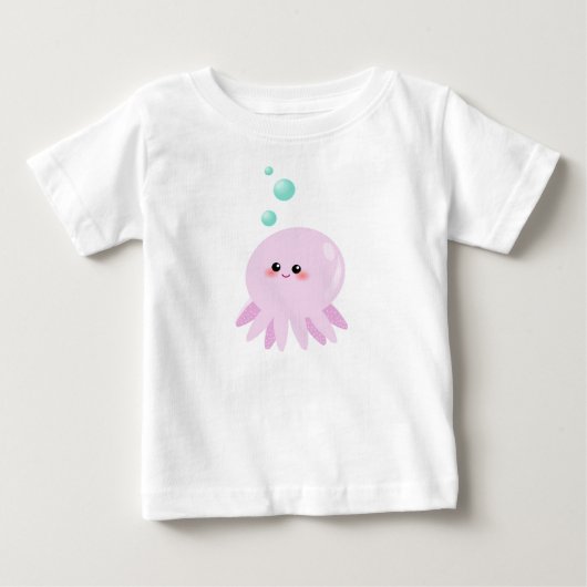 かわいいタコの漫画 ベビーTシャツ (正面)