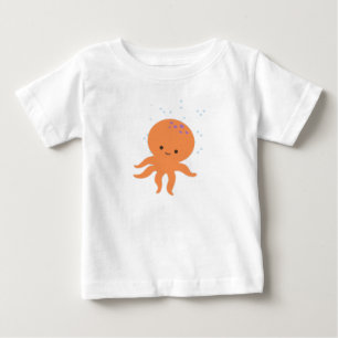 かわいいタコの漫画 ベビーTシャツ