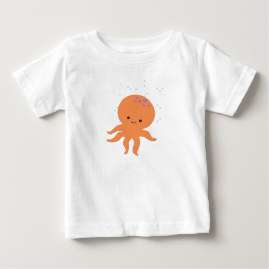 かわいいタコの漫画 ベビーTシャツ (正面)