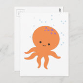 かわいいタコの漫画 ポストカード (正面/裏面)