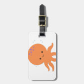 かわいいタコの漫画 ラゲッジタグ (正面縦)
