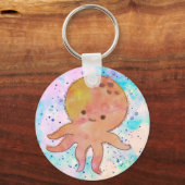 かわいいタコまんが水彩 キーホルダー (正面)