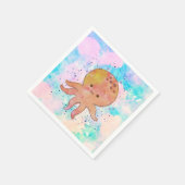 かわいいタコまんが水彩 スタンダードカクテルナプキン (角)