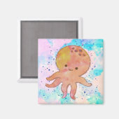 かわいいタコまんが水彩 マグネット (正面/裏面)