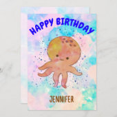 かわいいタコまんが水彩 招待状 (正面/裏面)