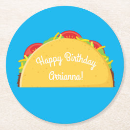 かわいいタコキッズ1st誕生日パーティーメキシコ料理 ラウンドペーパーコースター