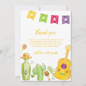 かわいいタコス'Cactusライムギターベイビーシャワー サンキューカード (正面)