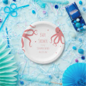 かわいいタコハートピンク赤ちゃんシャワー ペーパープレート (パーティー)