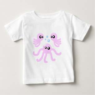 かわいいタコ乳児Tシャツ ベビーTシャツ