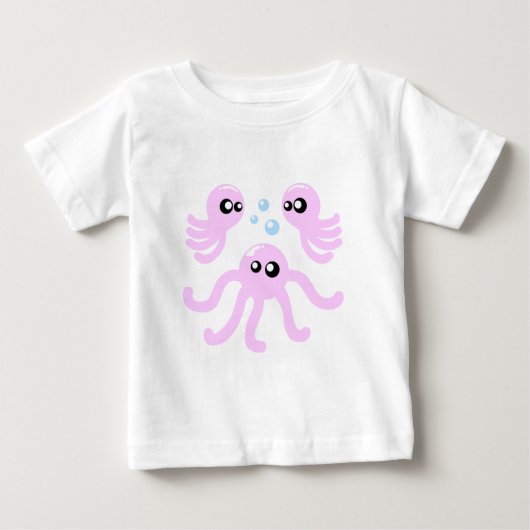 かわいいタコ乳児Tシャツ ベビーTシャツ (正面)