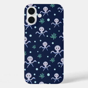 かわいいタコ模様 iPhone 16 PLUSケース