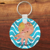 かわいいタコ水彩漫画 キーホルダー (正面)