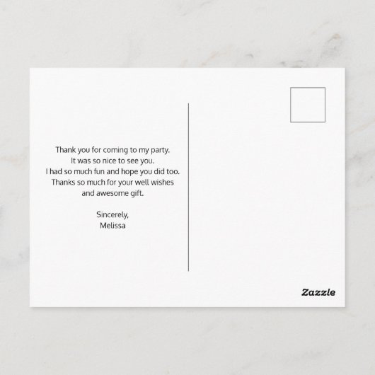 かわいいタコ海の生き物ありがとう ポストカード (裏面)