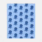 かわいいタコ漫画オールド紙プリント フリースブランケット (正面)