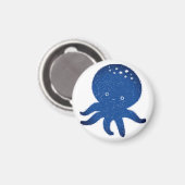 かわいいタコ漫画オールド紙プリント マグネット (正面/裏面)