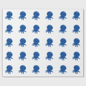 かわいいタコ漫画オールド紙プリント ラッピングペーパー (フラット)